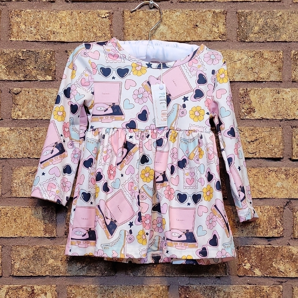 PETE & LUCY Pink Floral Kids Casual Dress SIZE 18 MONTHS NEW WITH TAGS